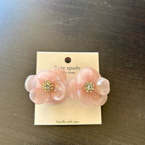 Kate Spade Slice of Stone Blush Floral Earrings - Picture 3 of 4